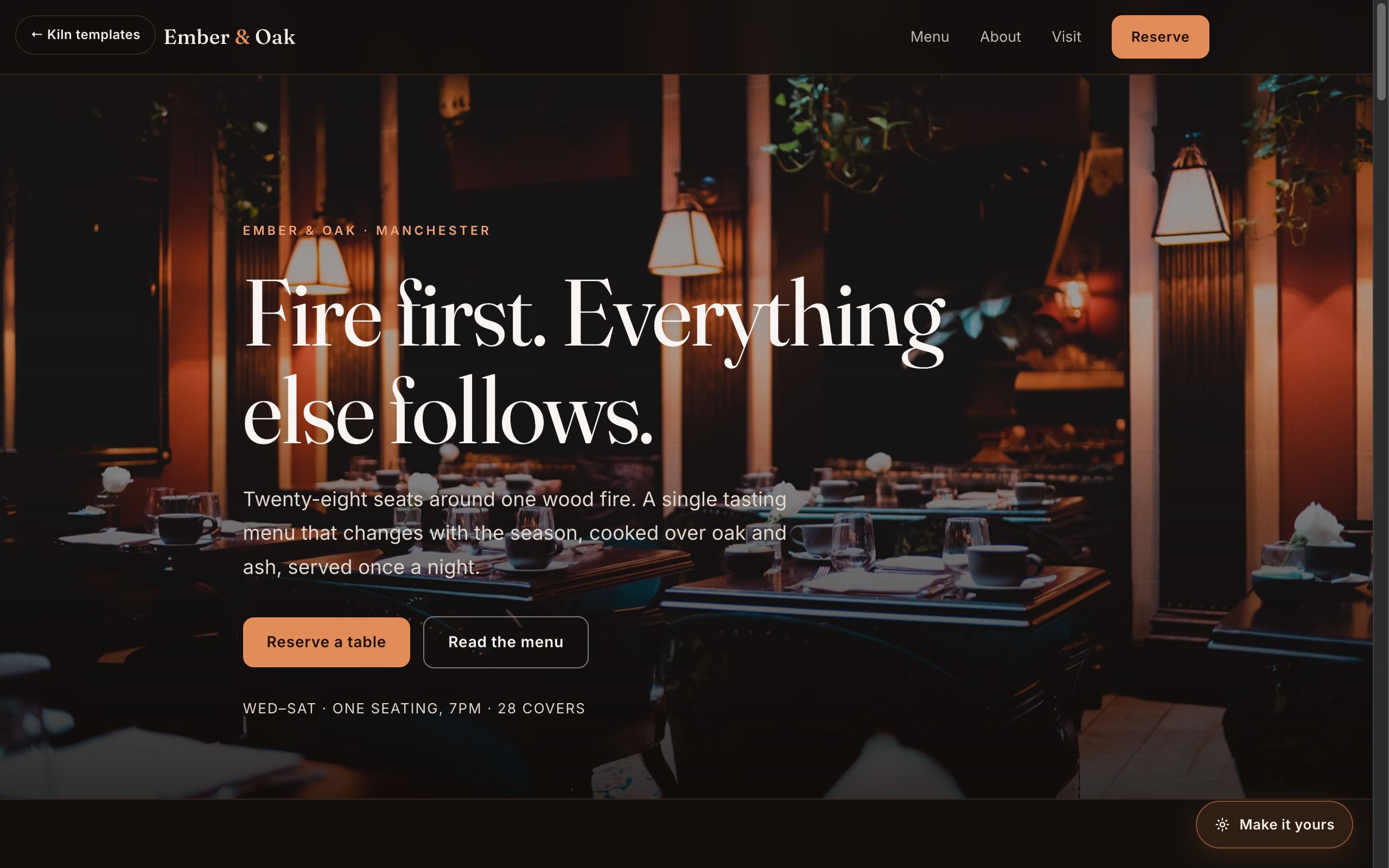 Screenshot of the Ember template