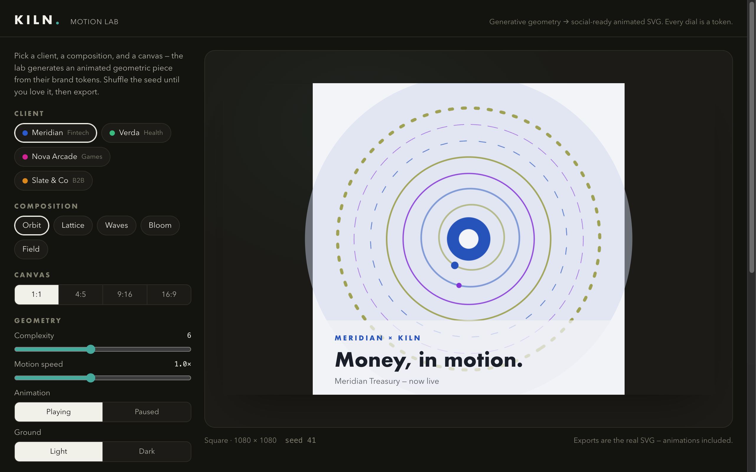 Screenshot of the Motion Lab