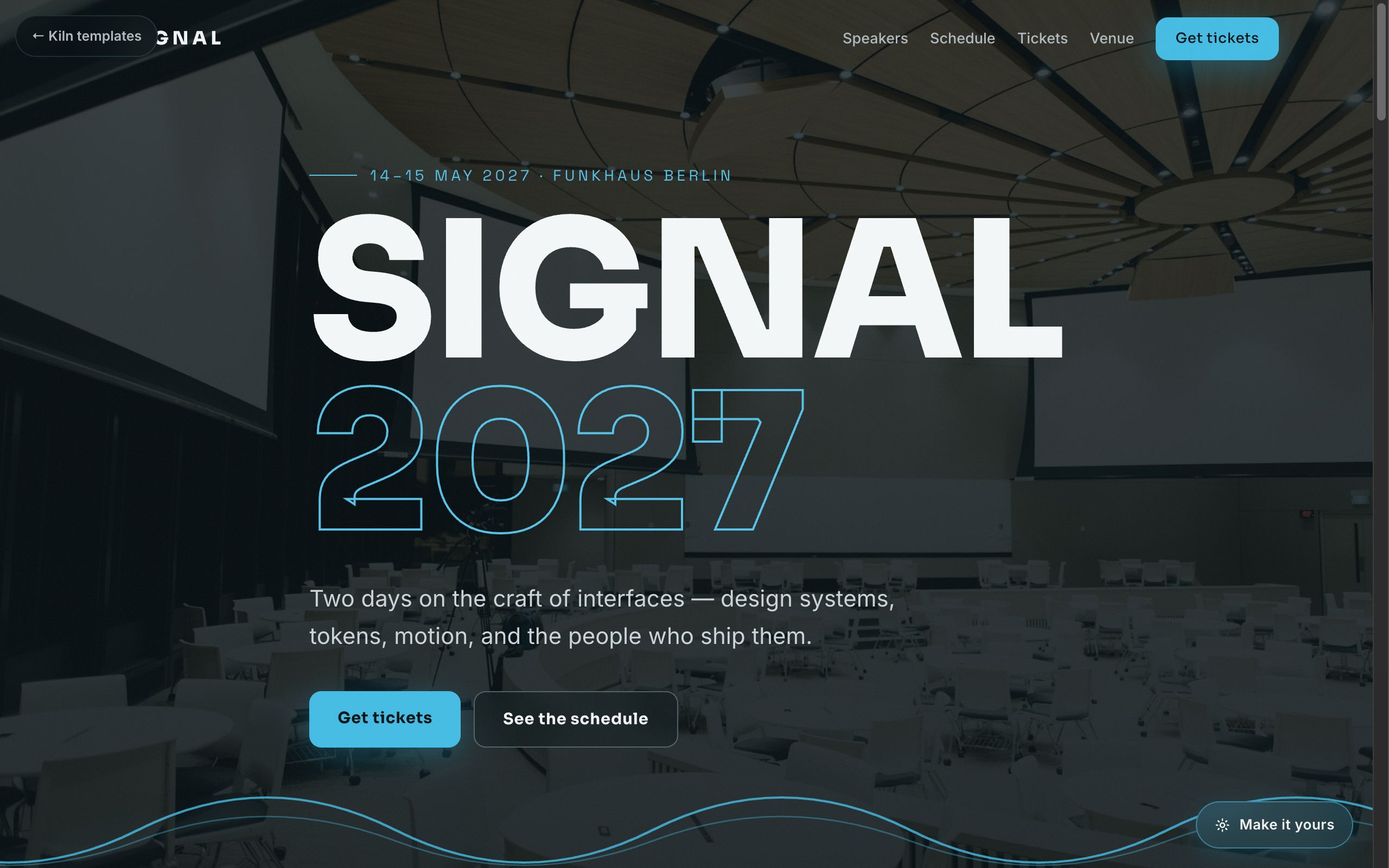 Screenshot of the Signal template